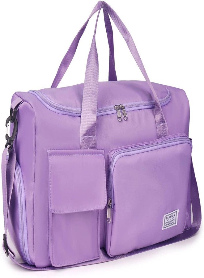 Xpandio Nylon 44 cms Imported Travel Duffle Bag Sports Gym Shoulder Bag for Women with Wet Pocket & Shoe Compartment Weekender Overnight Travel Luggage Bag (Purple, 44 x 18 x 29 cm) - Image 1